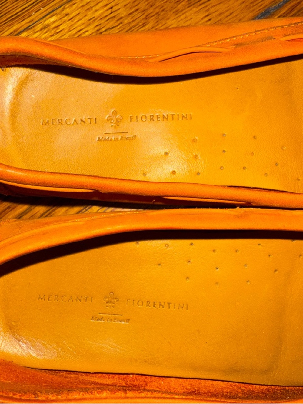 Mercanti Fiorentini Orange Suede Driving Loafers – Size 8.5B Flat Shoe - Picture 8 of 11